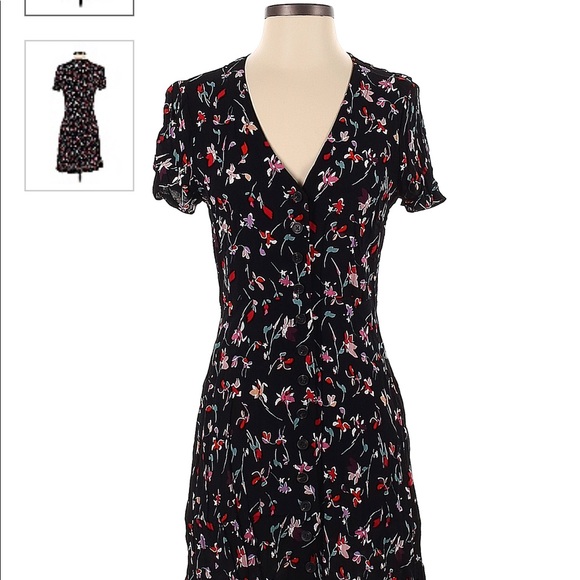 Madewell Black Floral Dress - Picture 2 of 12
